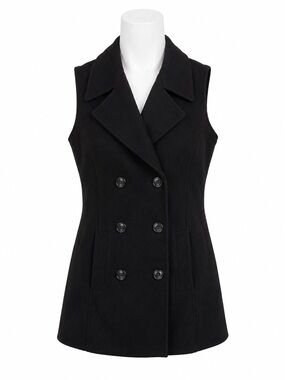 Size 8 Edit by Jeanne Beker Women’s Black Sleeveless Double Breasted Vest